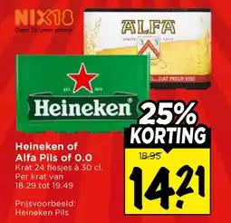 Vomar Voordeelmarkt Heineken of Alfa Pils of 0.0 aanbieding