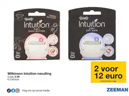 Zeeman Wilkinson Intuition navulling aanbieding