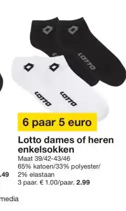 Zeeman Lotto dames of heren enkelsokken aanbieding