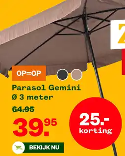 Welkoop Parasol Gemini aanbieding