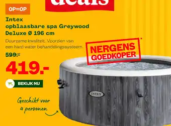 Welkoop Intex opblaasbare spa Greywood Deluxe Ø 196 cm aanbieding