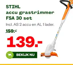 Welkoop STIHL accu grastrimmer FSA 30 set aanbieding