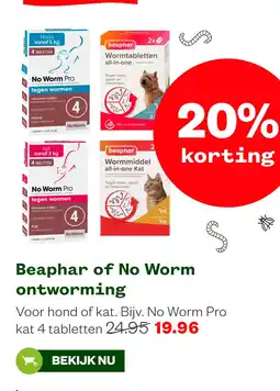 Welkoop Beaphar of No Worm ontworming aanbieding