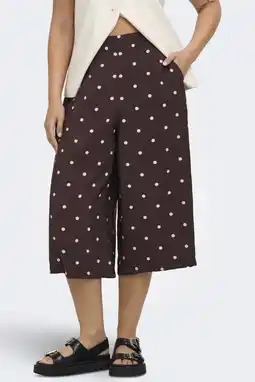 Wehkamp ONLY CARMAKOMA viscose loose fit broek Plus Size - donkerbruin aanbieding