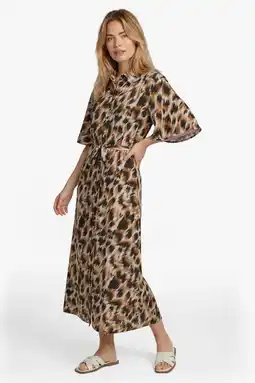 Wehkamp CS the Label blousejurk met panterprint bruin aanbieding