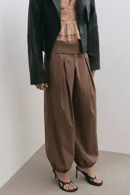 Wehkamp Mango high waist balloon broek bruin aanbieding