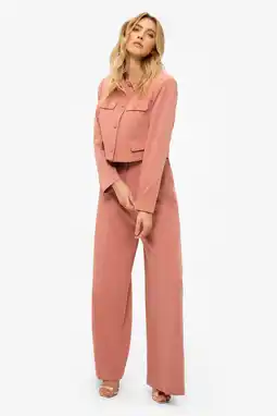 Wehkamp Fifth House straight lowwaist pantalon roze aanbieding