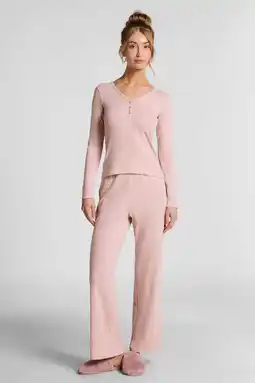 Wehkamp Hunkemöller pyjamabroek Pointelle roze aanbieding