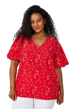 Wehkamp Zizzi blousetop rood aanbieding