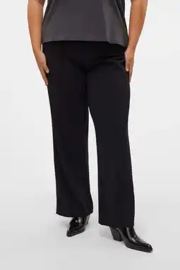Wehkamp VERO MODA CURVE high waist wide leg VMCBECKY zwart aanbieding