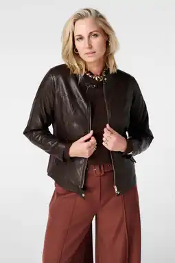 Wehkamp MS Mode Biker jacket donkerbruin aanbieding