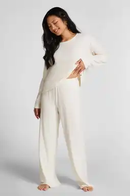 Wehkamp Hunkemöller pyjamabroek gebroken wit aanbieding