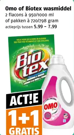 Poiesz Omo of Biotex wasmiddel aanbieding
