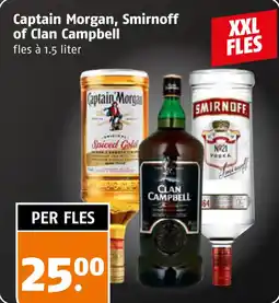 Poiesz Captain Morgan, Smirnoff of Clan Campbell aanbieding