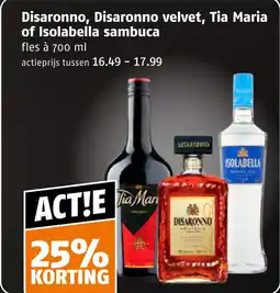 Poiesz Disaronno, Disaronno velvet, Tia Maria of Isolabella sambuca aanbieding