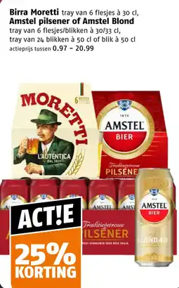 Poiesz Birra Moretti, Amstel pilsener of Amstel Blond aanbieding