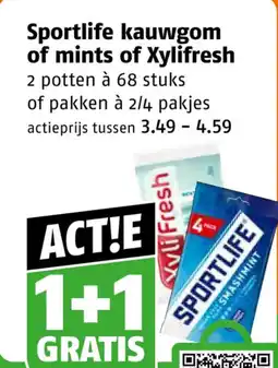 Poiesz Sportlife kauwgom of mints of Xylifresh aanbieding