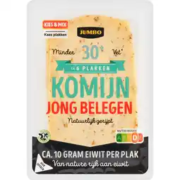 Jumbo Jumbo Komijn Kaas Jong Belegen 30+ Plakken 190 g aanbieding