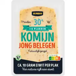 Jumbo Jumbo Komijn Kaas Jong Belegen 30+ Plakken 190 g aanbieding