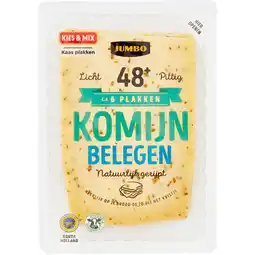 Jumbo Jumbo Komijn Kaas Belegen 48+ Plakken 190 g aanbieding