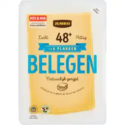 Jumbo Jumbo Kaas Belegen 48+ Plakken 190 g aanbieding