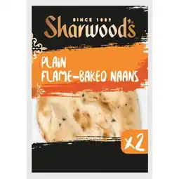 Jumbo Sharwood's Plain Flame-Baked Naans 2 Stuks 260 g aanbieding