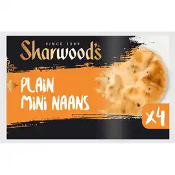 Jumbo Sharwood's Plain Mini Naans 4 Stuks 260 g aanbieding