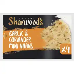 Jumbo Sharwood's Garlic & Coriander Mini Naans 4 Stuks 260 g aanbieding
