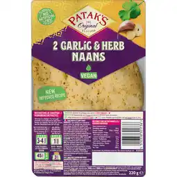 Jumbo Pataks Naan garlic & coriander aanbieding