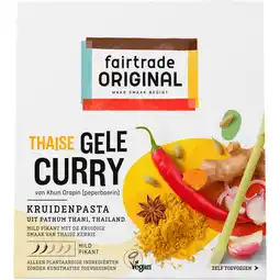 Jumbo Fairtrade Original Thaise Gele Curry Kruidenpasta 70 g aanbieding