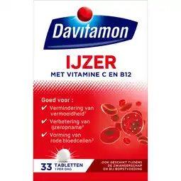 Jumbo Davitamon IJzer met Vitamine C en B12 33 Tabletten aanbieding