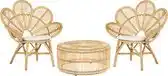 Bol.com BELIANI FLORENTINE / LIMNI - Bistroset voor 2 - Lichtbeige - Rotan aanbieding