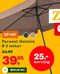 Welkoop Parasol Gemini aanbieding
