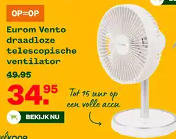 Welkoop Eurom Vento draadloze telescopische ventilator aanbieding