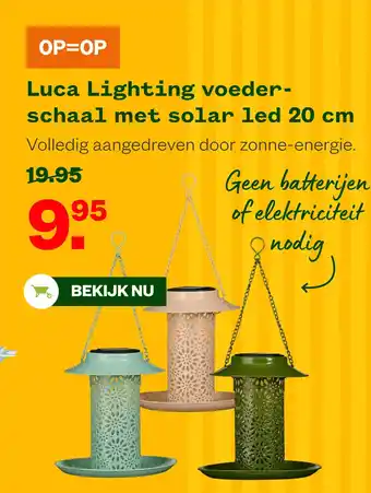 Welkoop Luca Lighting voeder-schaal met solar led 20 cm aanbieding