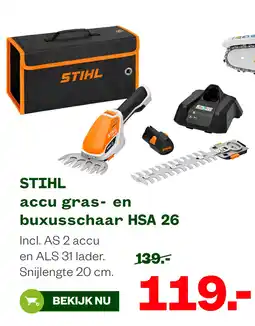 Welkoop STIHL accu gras- en buxusschaar HSA 26 aanbieding