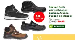 Welkoop Sixton Peak werkschoenen Lugano, Aviano, Steppa en Windex aanbieding