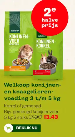 Welkoop Welkoop konijnen- en knaagdieren- voeding 3 t/m 5 kg aanbieding