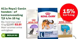 Welkoop Alle Royal Canin honden- of kattenvoeding 7,5 t/m 15 kg aanbieding