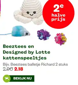 Welkoop Beeztees en Designed by Lotte kattenspeeltjes aanbieding