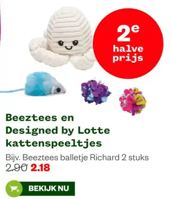 Welkoop Beeztees en Designed by Lotte kattenspeeltjes aanbieding