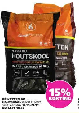 Ranzijn BRIKETTEN OF HOUTSKOOL GIANT FLAMES aanbieding