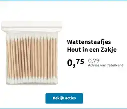 Plein.nl Wattenstaafjes Hout in een Zakje aanbieding