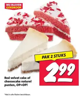 Nettorama Red velvet cake of cheesecake naturel punten, OP=OP! aanbieding