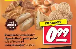 Nettorama Roomboter croissants*, tijgerbollen*, petit pains* wit of bruin of aanbieding