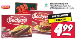 Nettorama Beckers hamburgers of frikandellen pak 12/20 stuks of Mexicano classic aanbieding