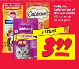 Nettorama Pedigree, Catisfactions of Whiskas snacks aanbieding