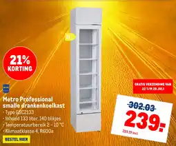 Makro Metro professional smalle drankenkoelkast aanbieding