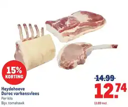 Makro Heydehoeve Duroc varkensvlees aanbieding