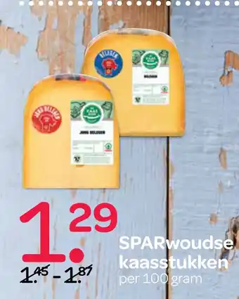 Spar Sparwoudse kaasstukken 100 gram aanbieding